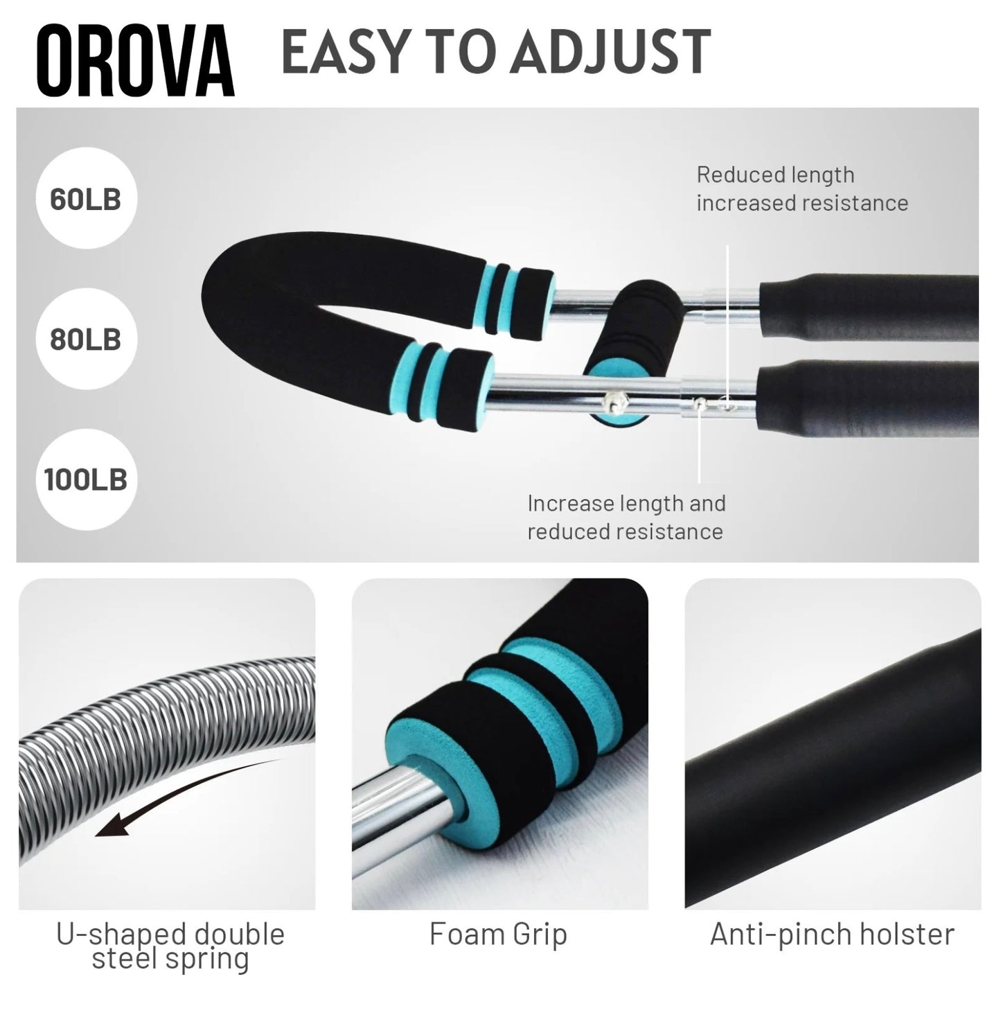 2025 New Twister Arm Trainer, Twister Arm Exerciser Adjustable Chest Expander Portable Power Twister Bar Muscular Strength Enhancer Thigh Master Trainer Men Upper Body Strength Home Fitness